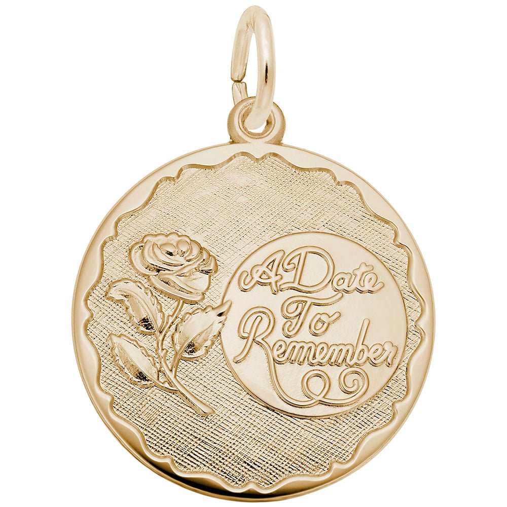 Rembrandt Charms - A Date to Remember with Rose Disc Charm - 4555 Rembrandt Charms Charm Birmingham Jewelry