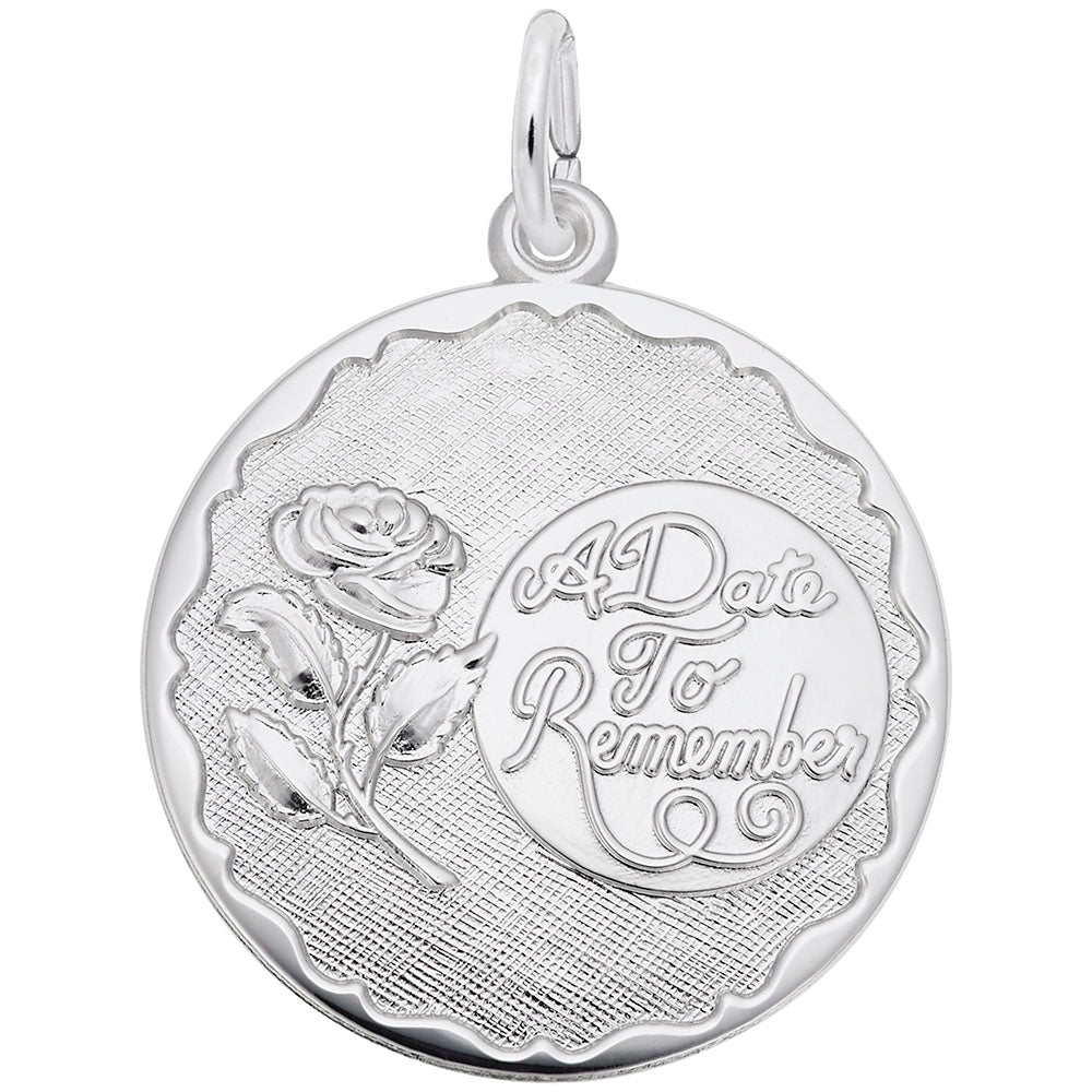 Rembrandt Charms - A Date to Remember with Rose Disc Charm - 4555 Rembrandt Charms Charm Birmingham Jewelry