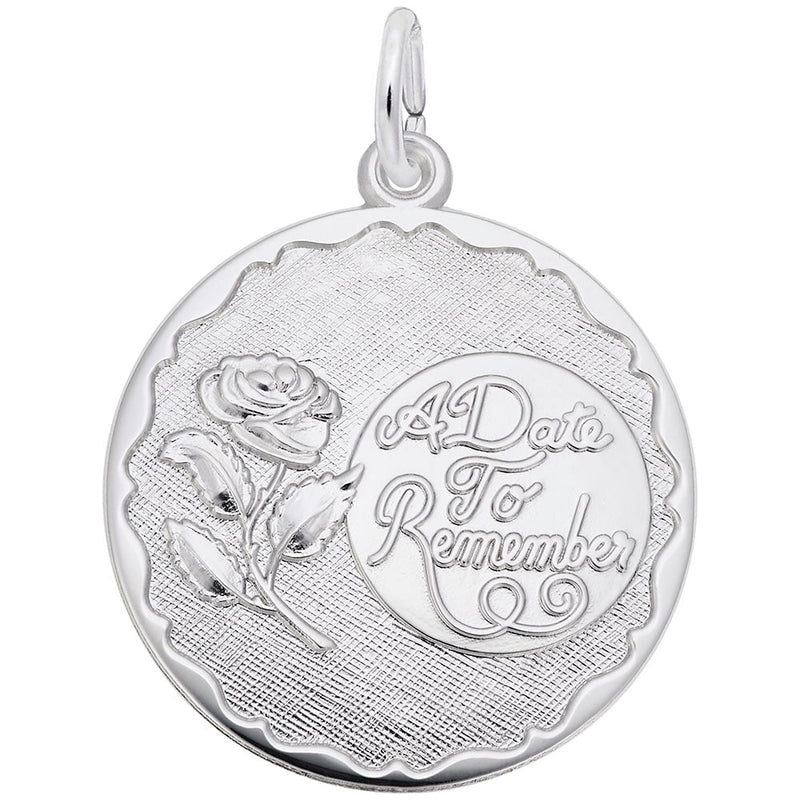 Rembrandt Charms - A Date to Remember with Rose Disc Charm - 4555 Rembrandt Charms Charm Birmingham Jewelry 