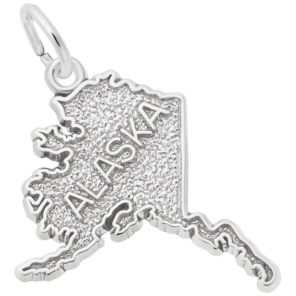 Rembrandt Charms - Alaska Map Charm - 6470 Rembrandt Charms Charm Birmingham Jewelry