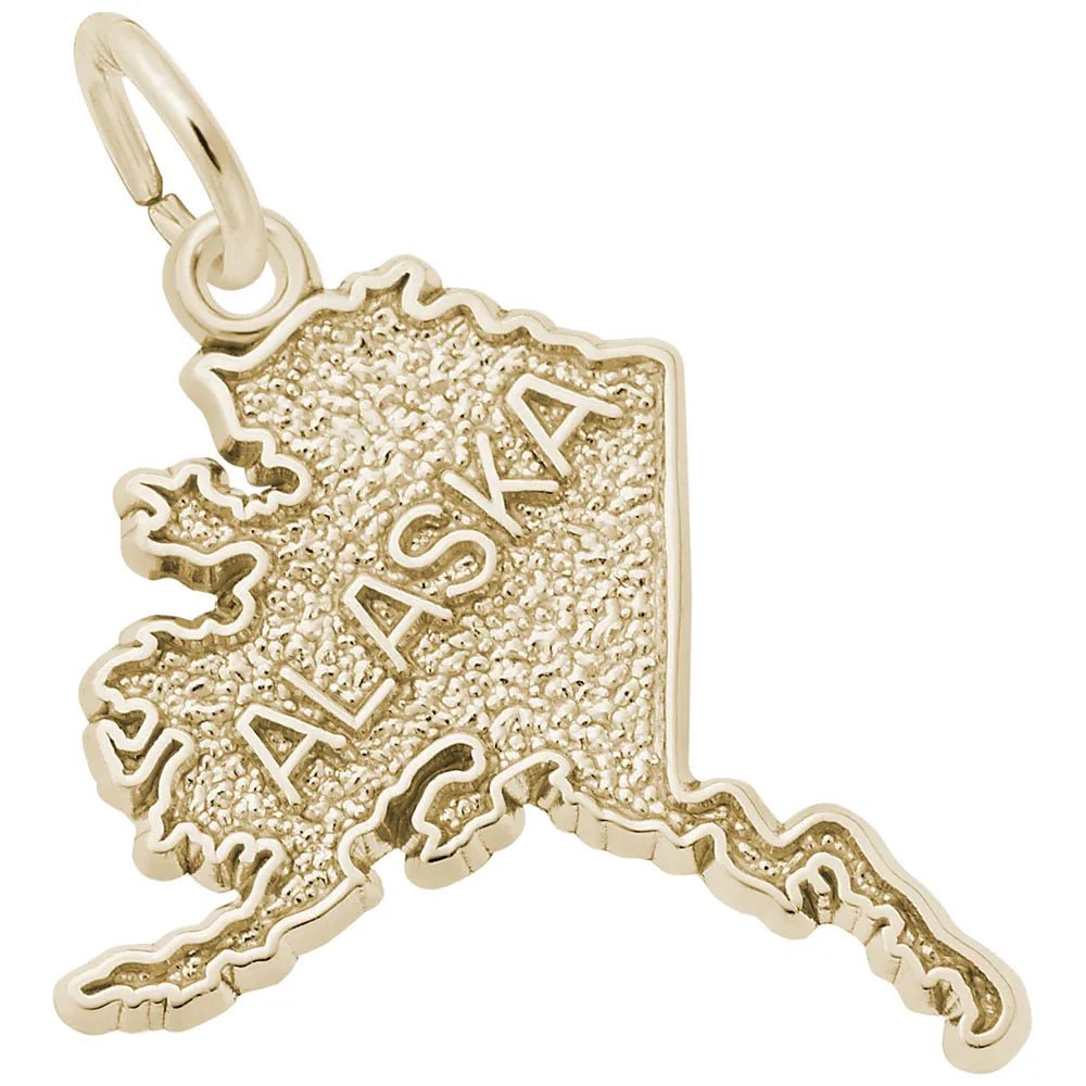 Rembrandt Charms - Alaska Map Charm - 6470 Rembrandt Charms Charm Birmingham Jewelry