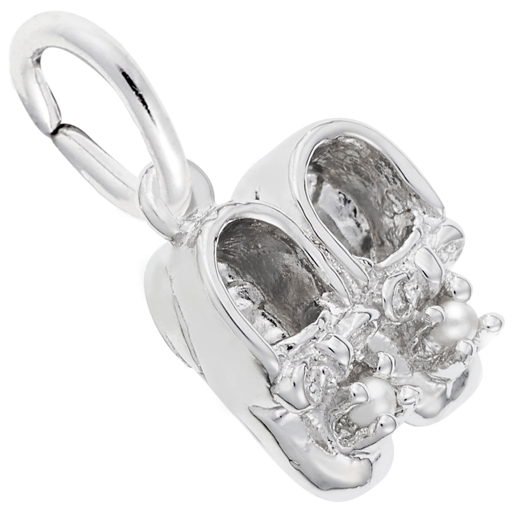 Rembrandt Charms - Baby Booties with Pearls Accent Charm - 0517 Rembrandt Charms Charm Birmingham Jewelry