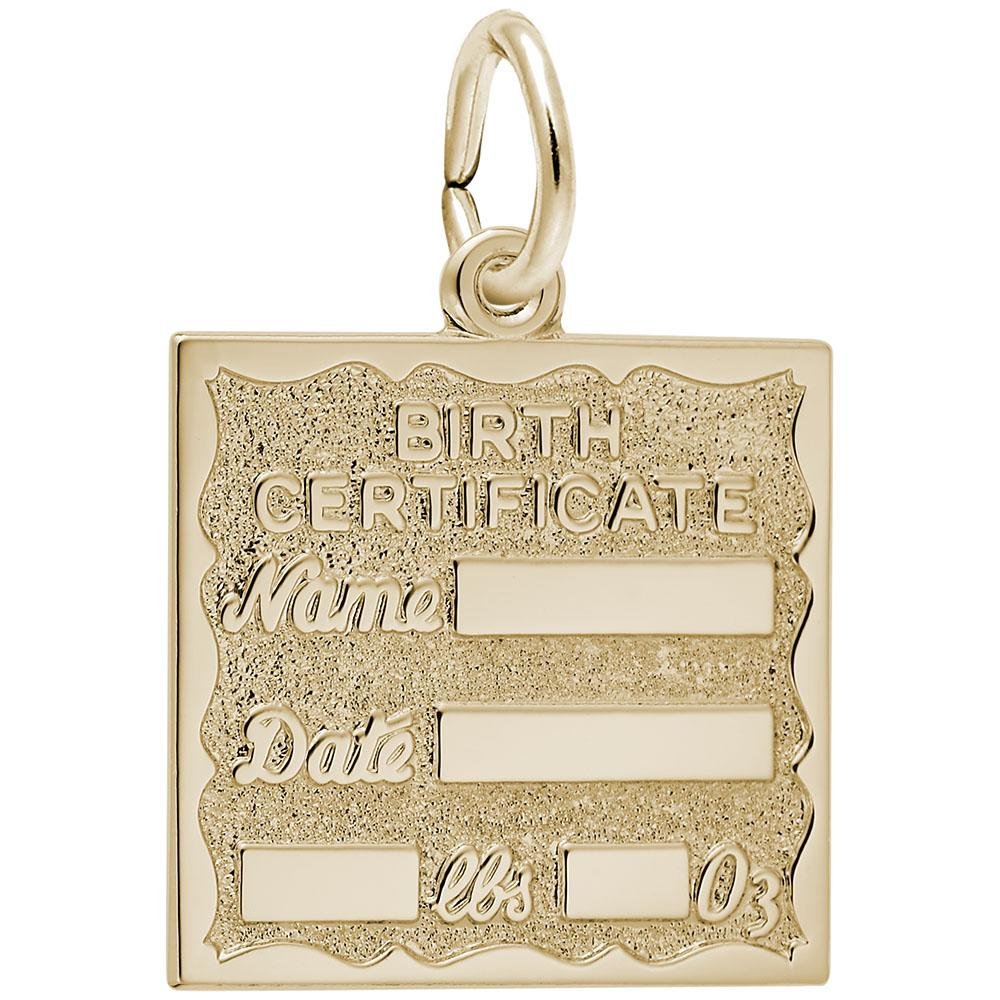 Rembrandt Charms - Birth Certificate Charm - 4763 Rembrandt Charms Charm Birmingham Jewelry