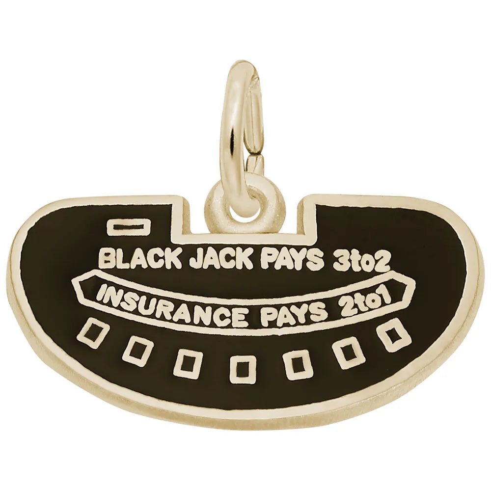 Rembrandt Charms - Black Jack Table Charm - 8333 Rembrandt Charms Charm Birmingham Jewelry