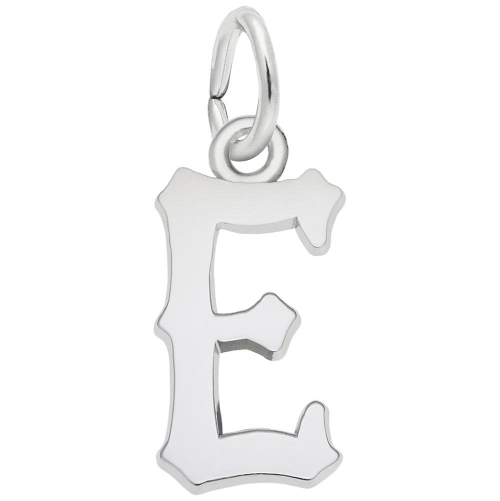 Rembrandt Charms - Blackletter Initial E Charm - 4766-005 Rembrandt Charms Charm Birmingham Jewelry