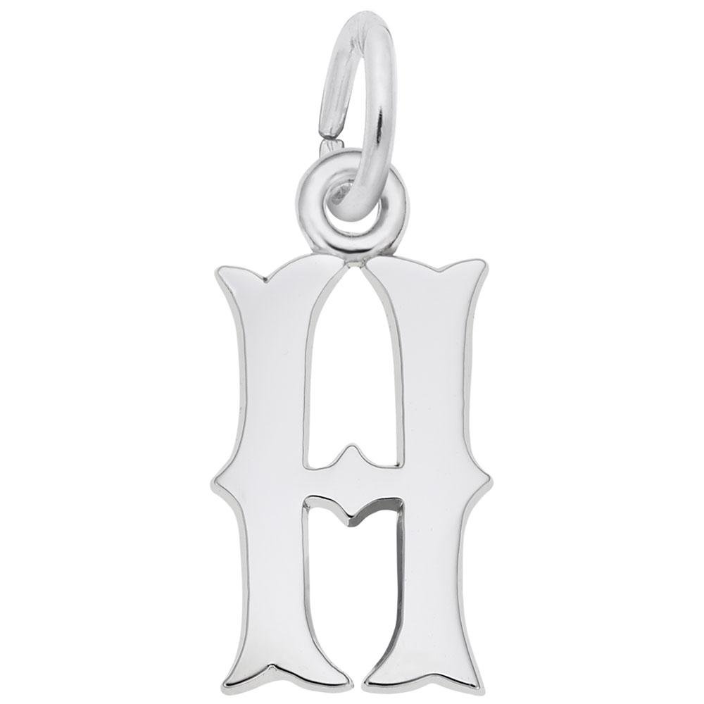 Rembrandt Charms - Blackletter Initial H Charm - 4766-008 Rembrandt Charms Charm Birmingham Jewelry