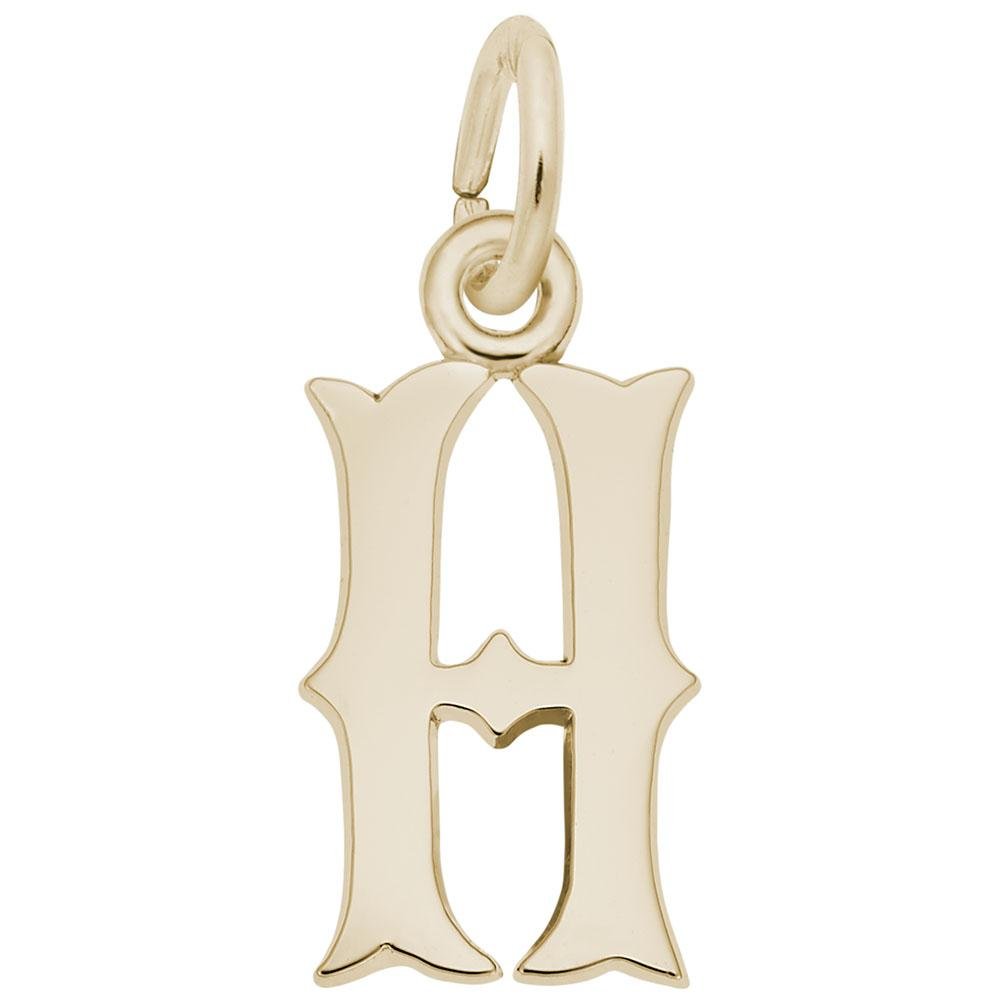 Rembrandt Charms - Blackletter Initial H Charm - 4766-008 Rembrandt Charms Charm Birmingham Jewelry