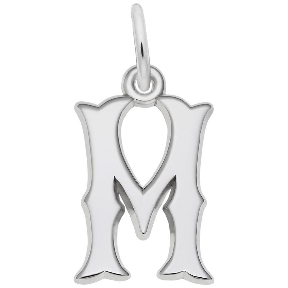 Rembrandt Charms - Blackletter Initial M Charm - 4766-013 Rembrandt Charms Charm Birmingham Jewelry