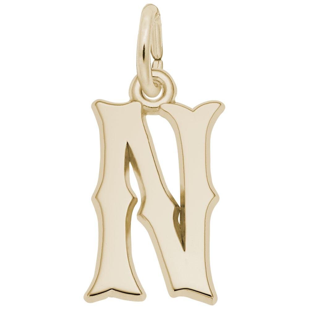 Rembrandt Charms - Blackletter Initial N Charm - 4766-014 Rembrandt Charms Charm Birmingham Jewelry