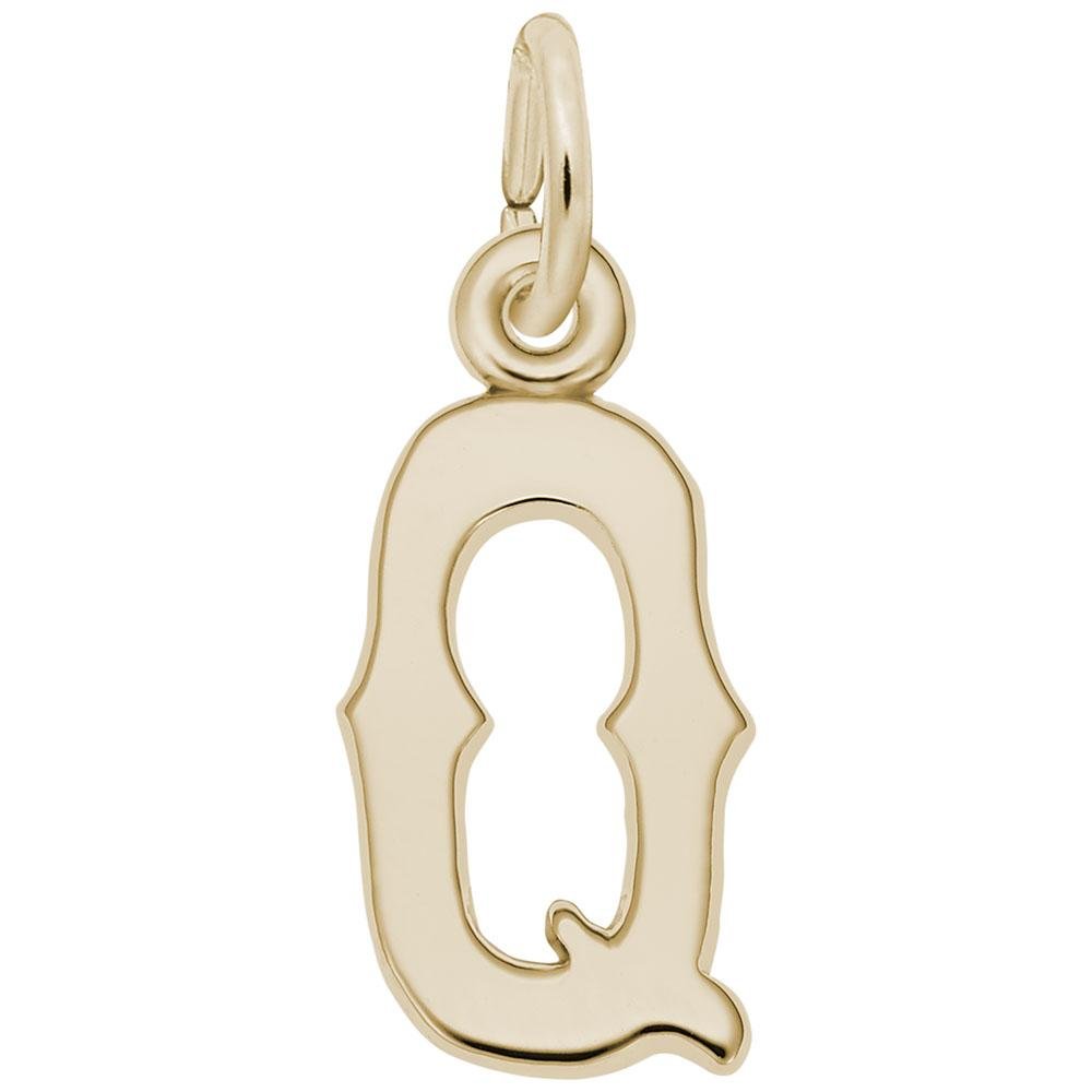 Rembrandt Charms - Blackletter Initial Q Charm - 4766-017 Rembrandt Charms Charm Birmingham Jewelry