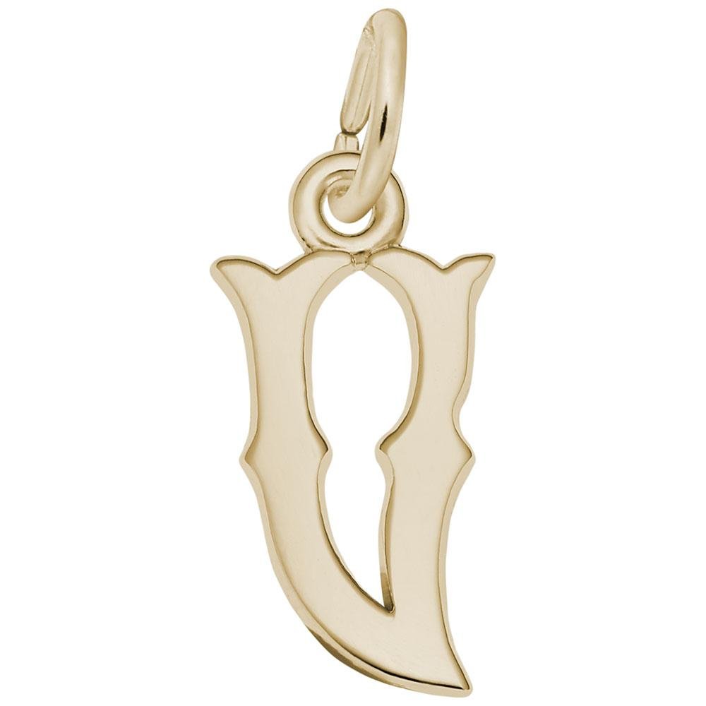Rembrandt Charms - Blackletter Initial V Charm - 4766-022 Rembrandt Charms Charm Birmingham Jewelry