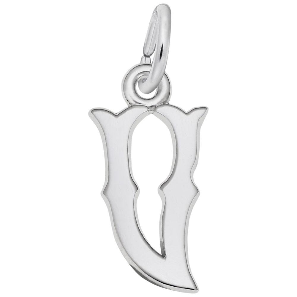 Rembrandt Charms - Blackletter Initial V Charm - 4766-022 Rembrandt Charms Charm Birmingham Jewelry