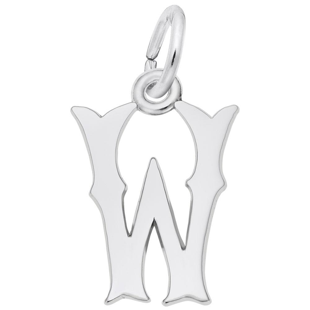 Rembrandt Charms - Blackletter Initial W Charm - 4766-023 Rembrandt Charms Charm Birmingham Jewelry