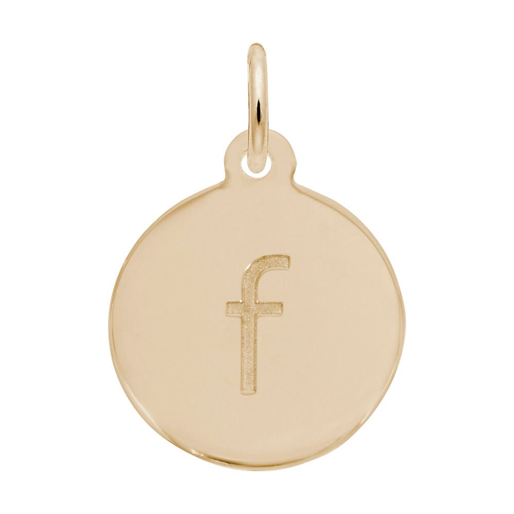 Rembrandt Charms - Block Initial Disc Charm-Letter F - 1895-006 Rembrandt Charms Charm Birmingham Jewelry