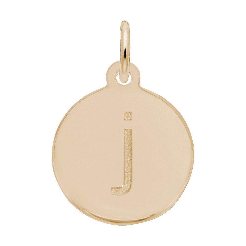 Rembrandt Charms - Block Initial Disc Charm-Letter J - 1895-010 Rembrandt Charms Charm Birmingham Jewelry