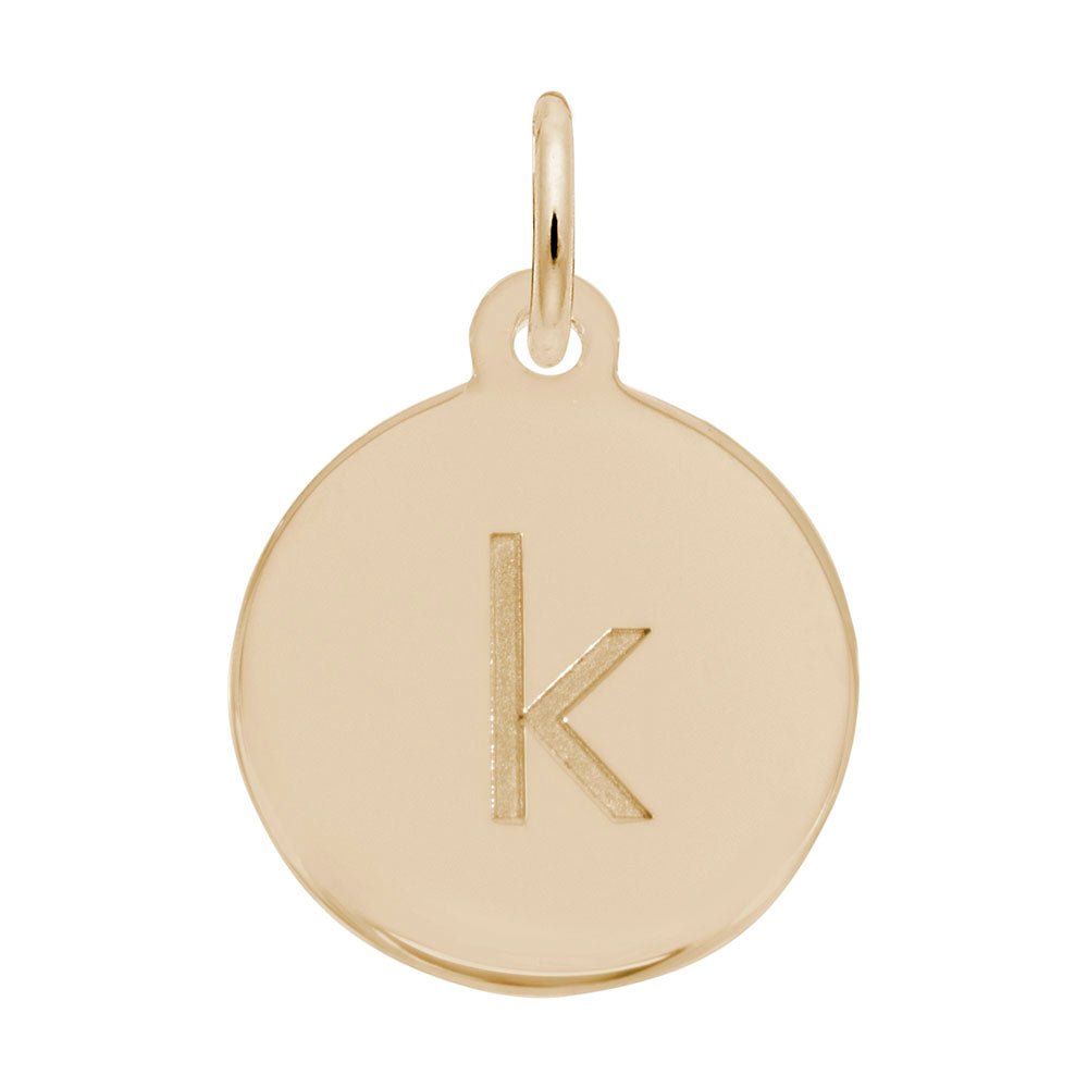 Rembrandt Charms - Block Initial Disc Charm-Letter K - 1895-011 Rembrandt Charms Charm Birmingham Jewelry