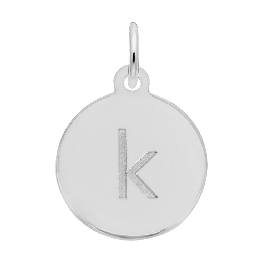 Rembrandt Charms - Block Initial Disc Charm-Letter K - 1895-011 Rembrandt Charms Charm Birmingham Jewelry
