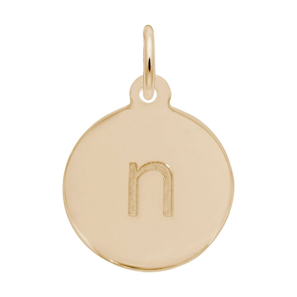 Rembrandt Charms - Block Initial Disc Charm-Letter N - 1895-014 Rembrandt Charms Charm Birmingham Jewelry