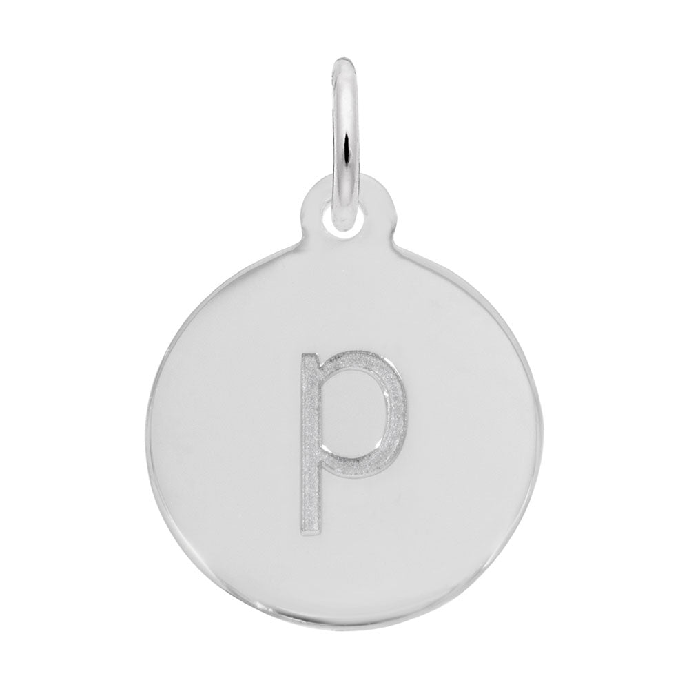 Rembrandt Charms - Block Initial Disc Charm-Letter P - 1895-016 Rembrandt Charms Charm Birmingham Jewelry