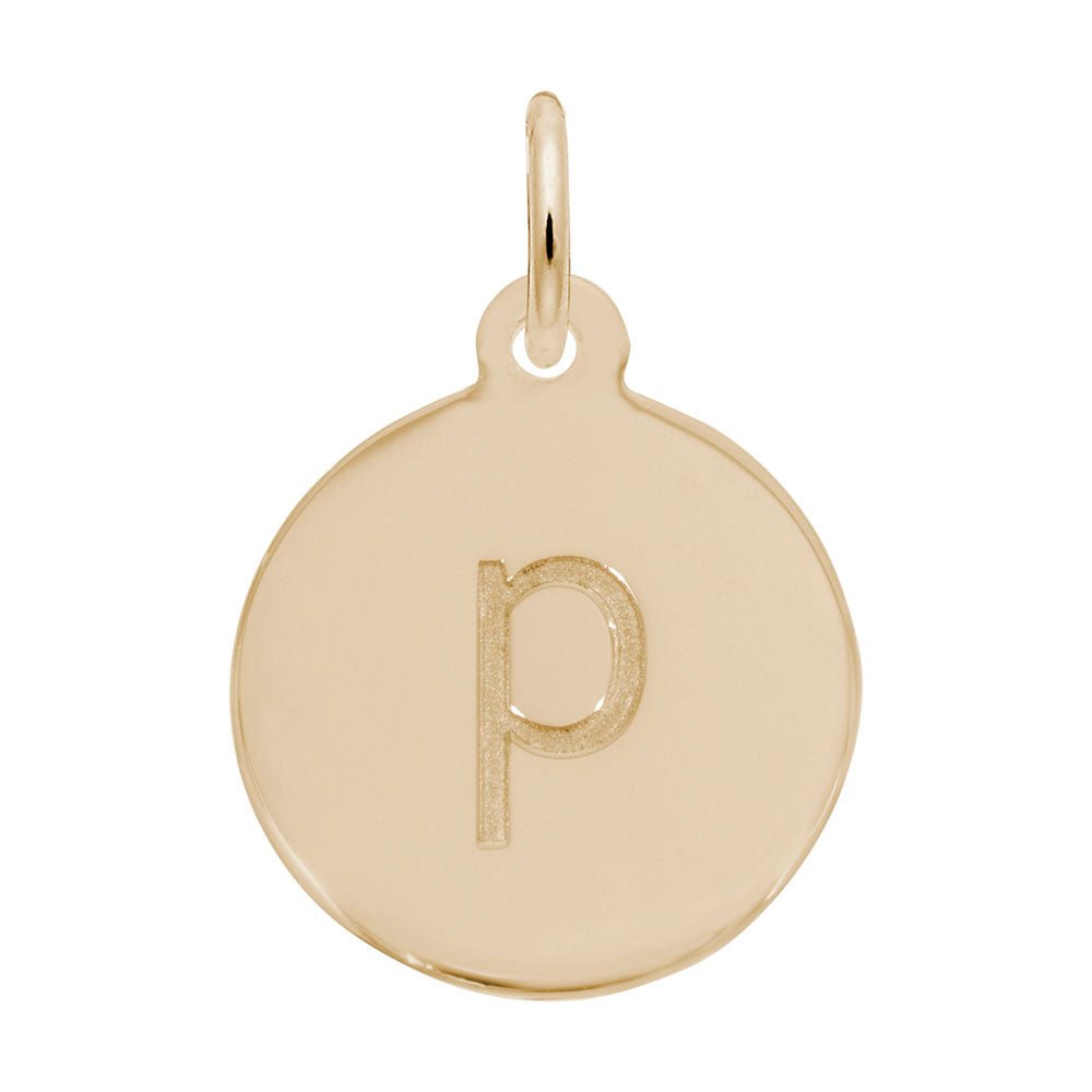 Rembrandt Charms - Block Initial Disc Charm-Letter P - 1895-016 Rembrandt Charms Charm Birmingham Jewelry