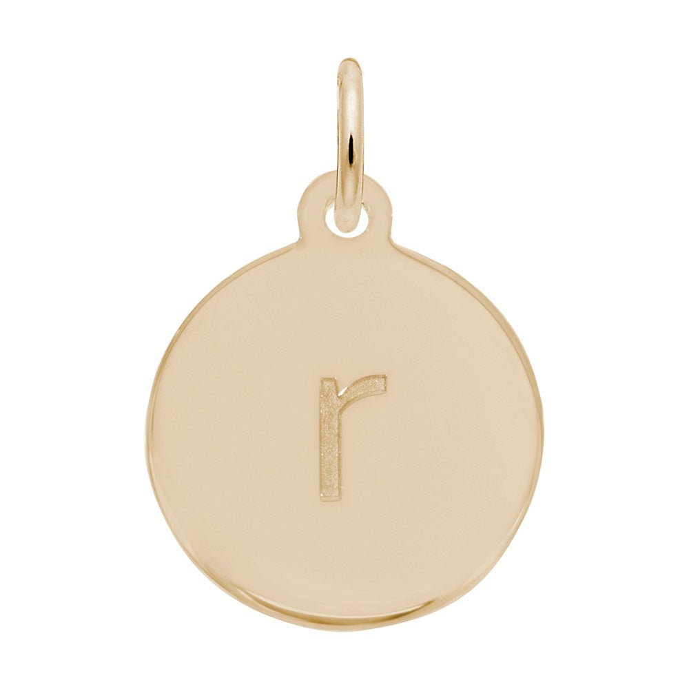 Rembrandt Charms - Block Initial Disc Charm-Letter R - 1895-018 Rembrandt Charms Charm Birmingham Jewelry