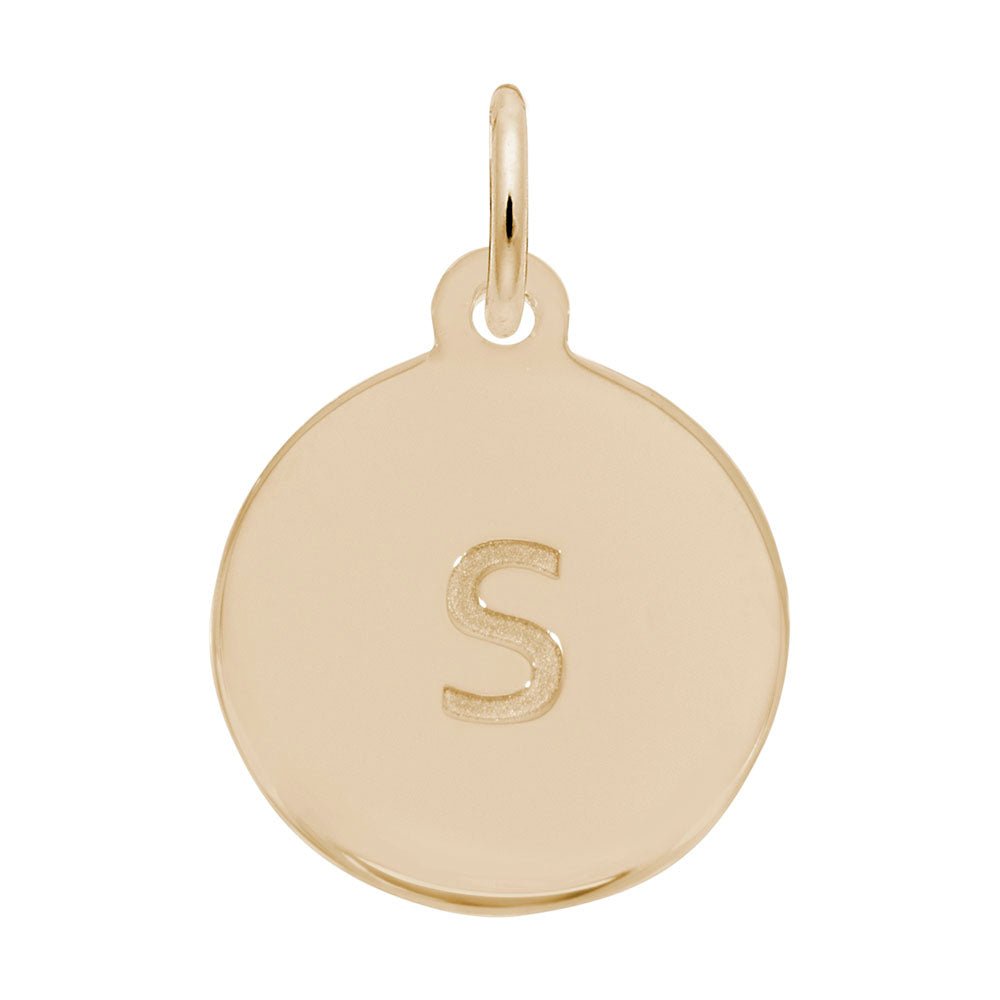 Rembrandt Charms - Block Initial Disc Charm-Letter S - 1895-019 Rembrandt Charms Charm Birmingham Jewelry