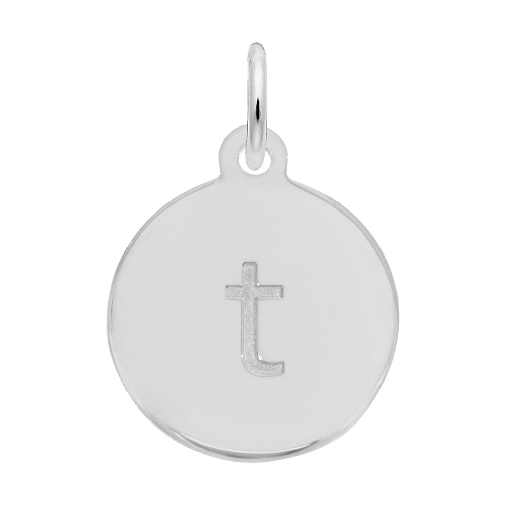 Rembrandt Charms - Block Initial Disc Charm-Letter T - 1895-020 Rembrandt Charms Charm Birmingham Jewelry
