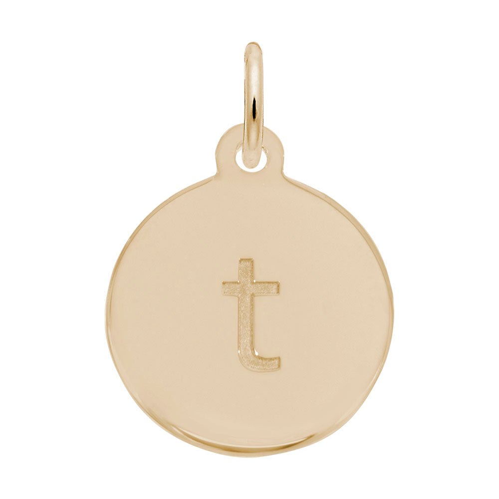Rembrandt Charms - Block Initial Disc Charm-Letter T - 1895-020 Rembrandt Charms Charm Birmingham Jewelry