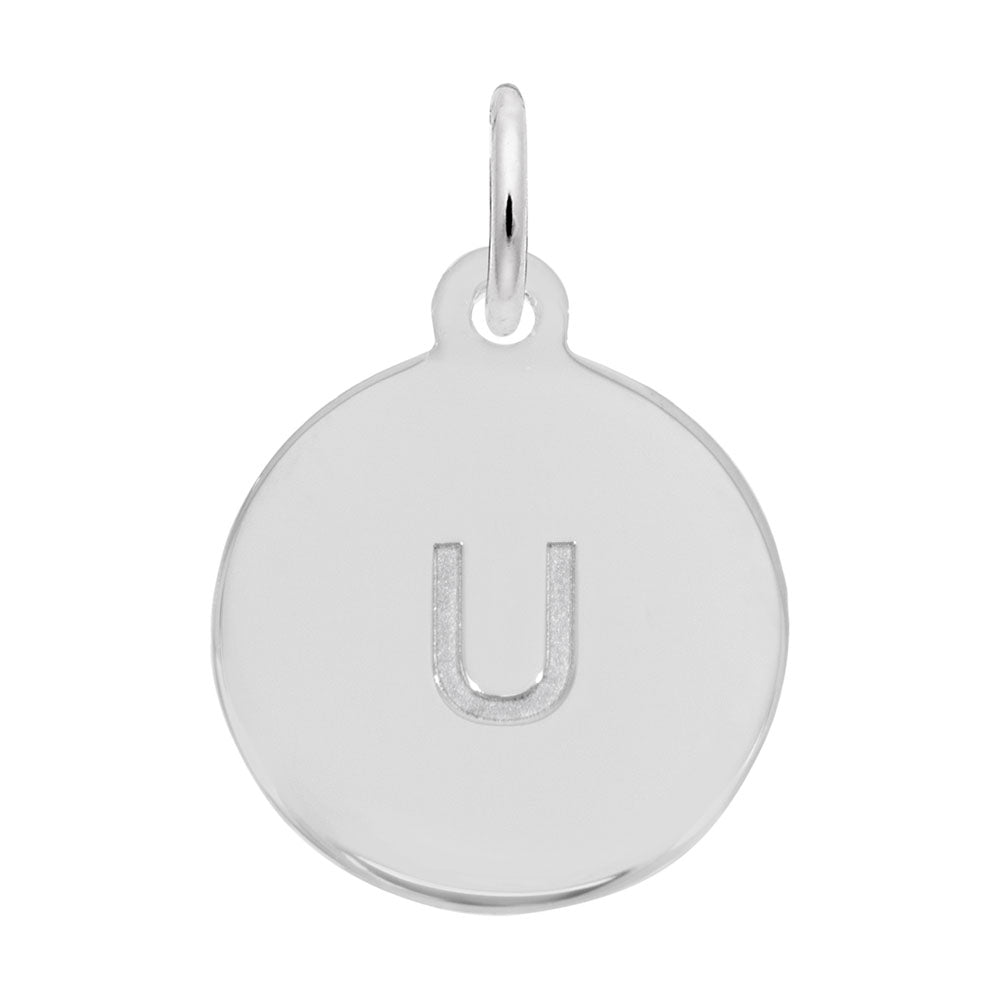 Rembrandt Charms - Block Initial Disc Charm-Letter U - 1895-021 Rembrandt Charms Charm Birmingham Jewelry