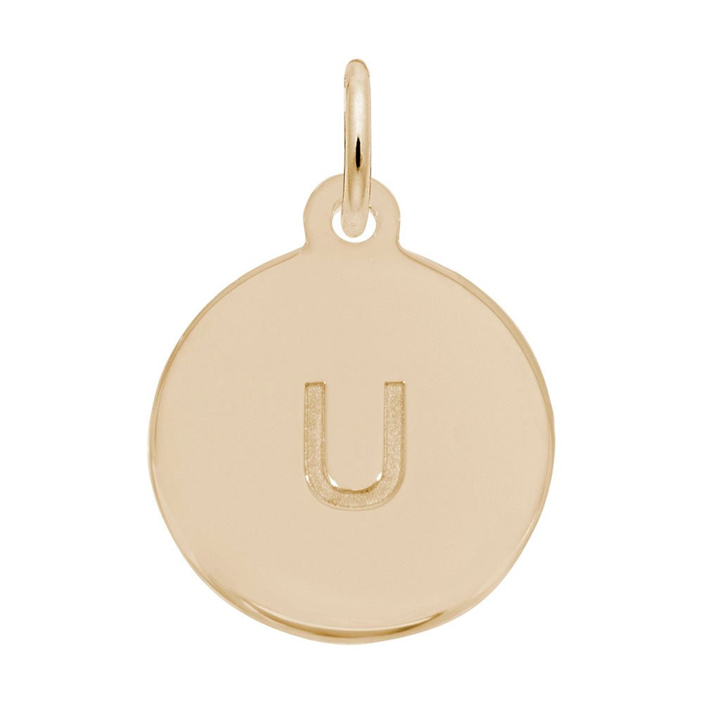 Rembrandt Charms - Block Initial Disc Charm-Letter U - 1895-021 Rembrandt Charms Charm Birmingham Jewelry