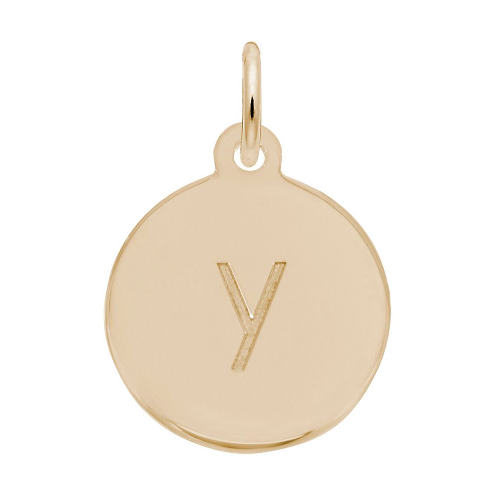 Rembrandt Charms - Block Initial Disc Charm-Letter Y - 1895-025 Rembrandt Charms Charm Birmingham Jewelry