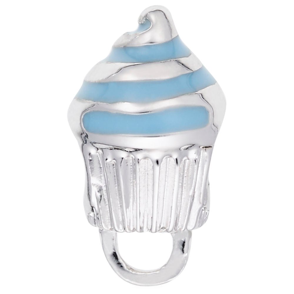 Rembrandt Charms - Blue Swirl Cupcake Charmdrop - 9187-002 Rembrandt Charms Charm Birmingham Jewelry