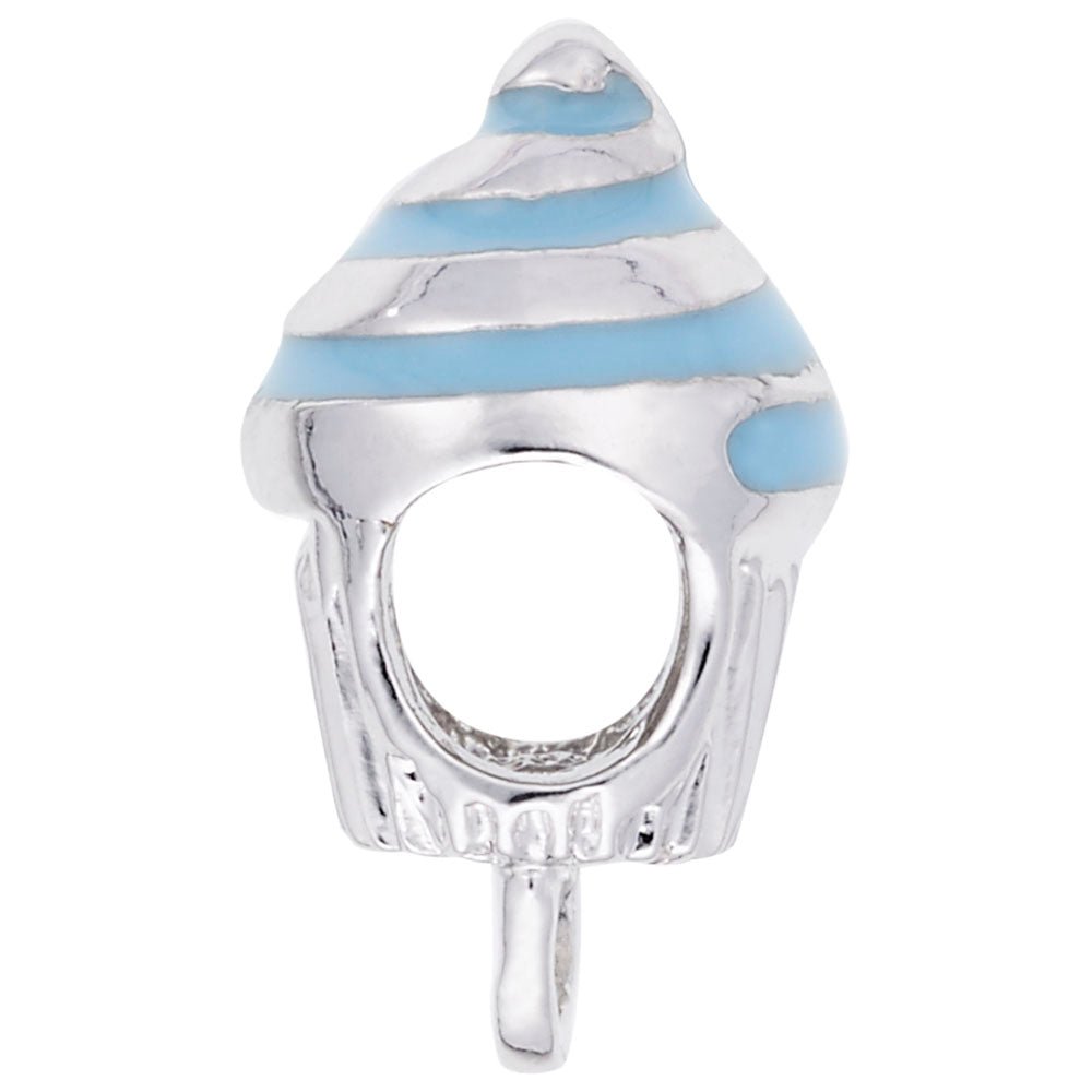 Rembrandt Charms - Blue Swirl Cupcake Charmdrop - 9187-002 Rembrandt Charms Charm Birmingham Jewelry