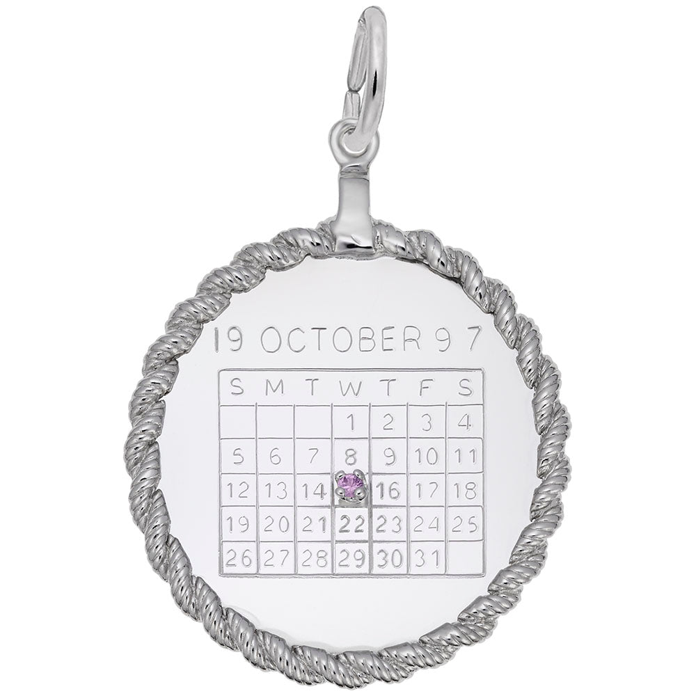 Rembrandt Charms - Calendar Twisted Rope Disc Charm - 4639 Rembrandt Charms Charm Birmingham Jewelry