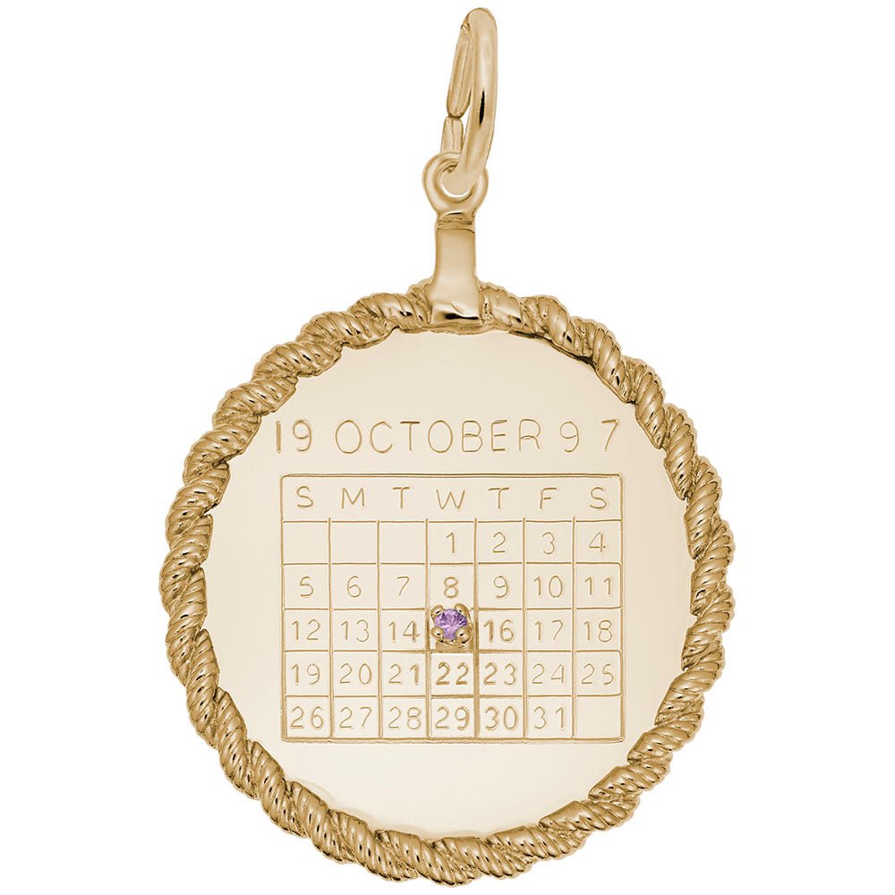 Rembrandt Charms - Calendar Twisted Rope Disc Charm - 4639 Rembrandt Charms Charm Birmingham Jewelry