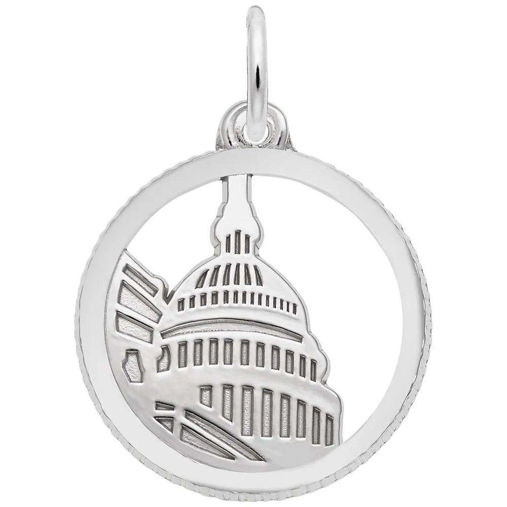 Rembrandt Charms - Capitol Building Disc Charm - 6377 Rembrandt Charms Charm Birmingham Jewelry
