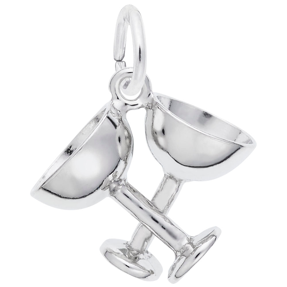 Rembrandt Charms - Champagne Glasses Charm - 1145 Rembrandt Charms Charm Birmingham Jewelry