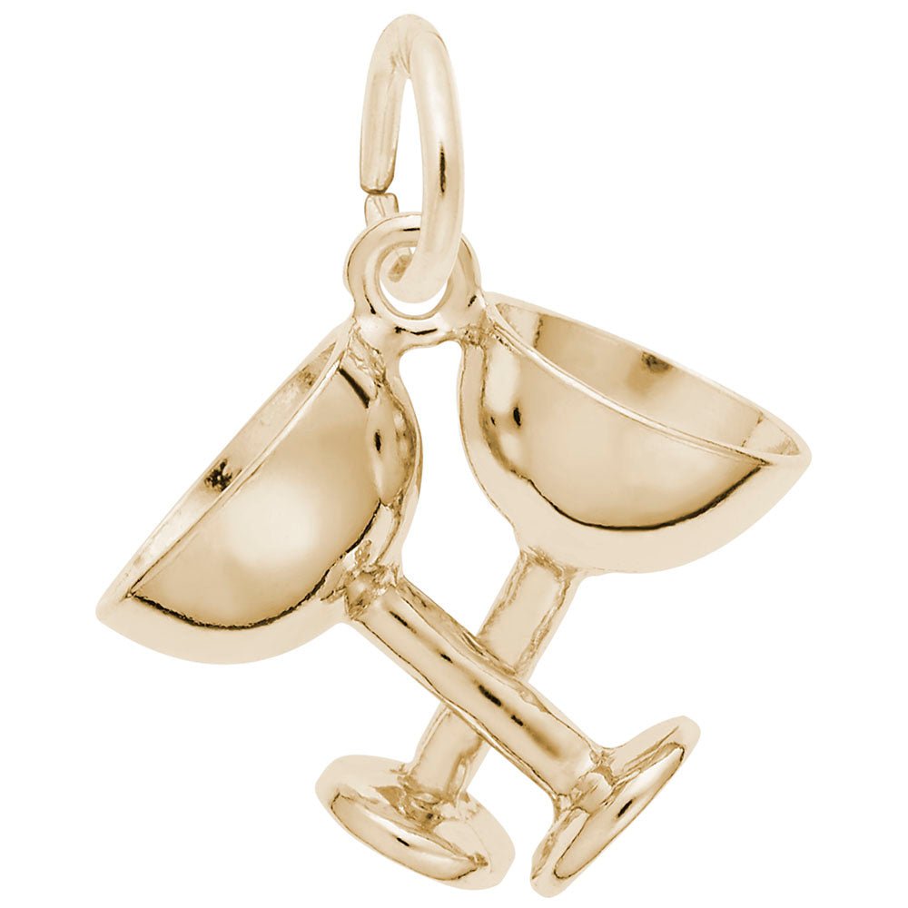 Rembrandt Charms - Champagne Glasses Charm - 1145 Rembrandt Charms Charm Birmingham Jewelry