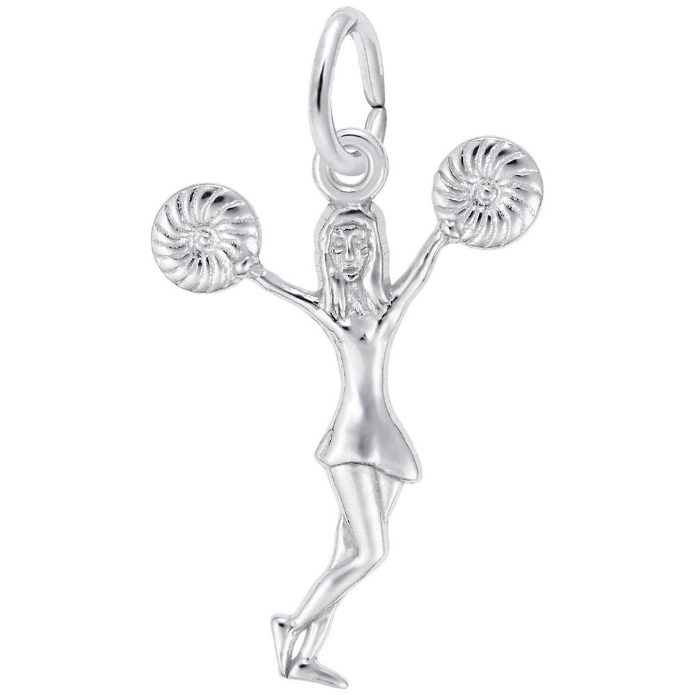 Rembrandt Charms - Cheerleader with Pom Poms Charm - 3867 Rembrandt Charms Charm Birmingham Jewelry