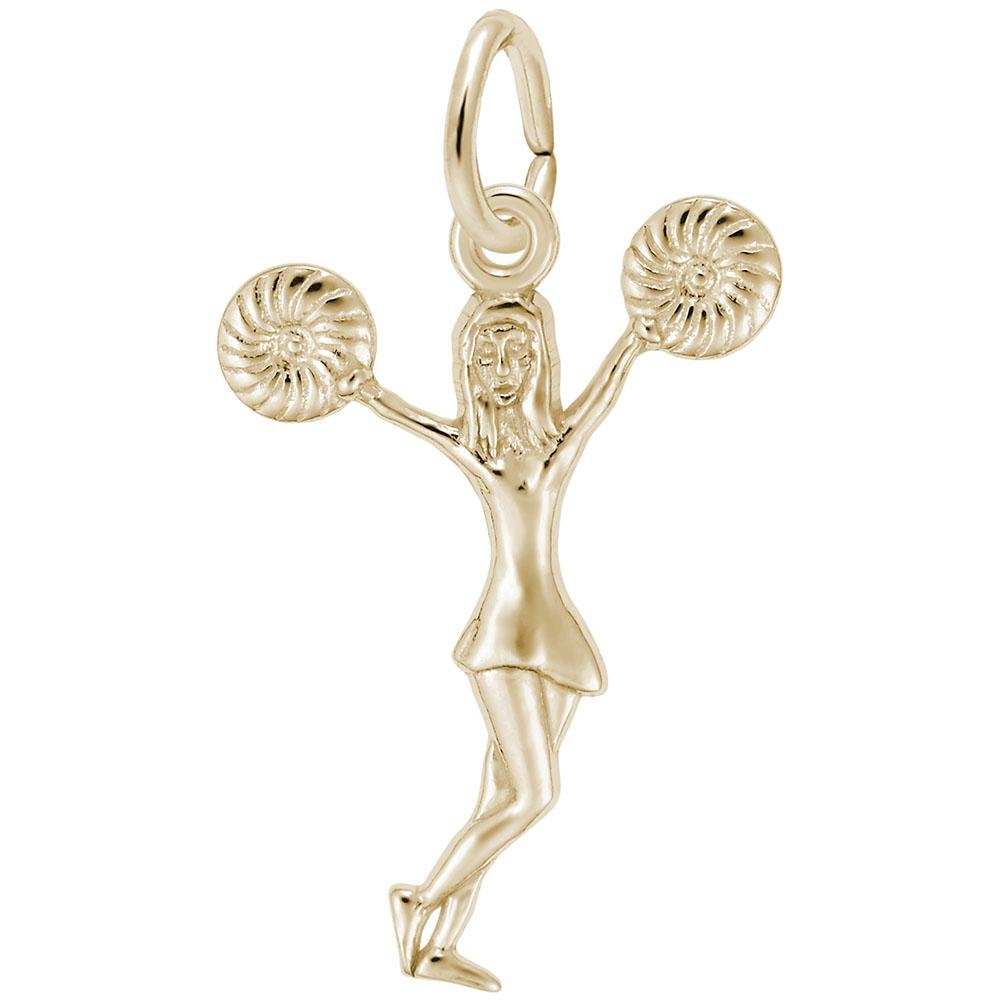 Rembrandt Charms - Cheerleader with Pom Poms Charm - 3867 Rembrandt Charms Charm Birmingham Jewelry