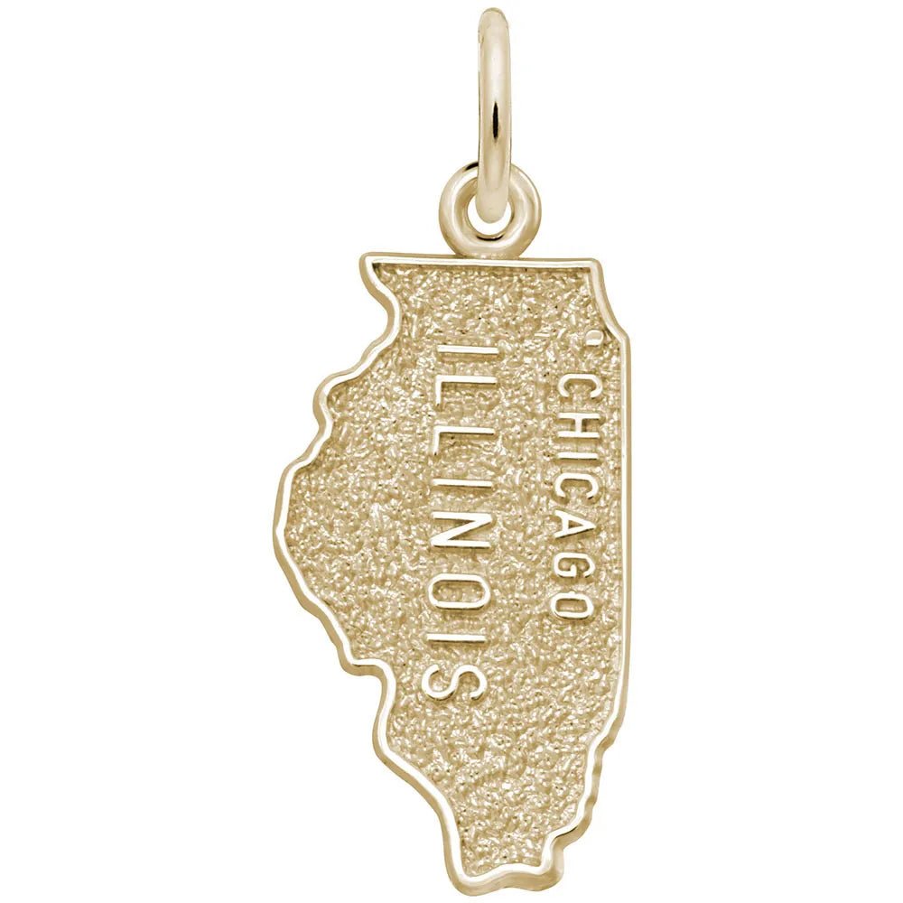 Rembrandt Charms - Chicago Illinois Map Charm - 4160 Rembrandt Charms Charm Birmingham Jewelry