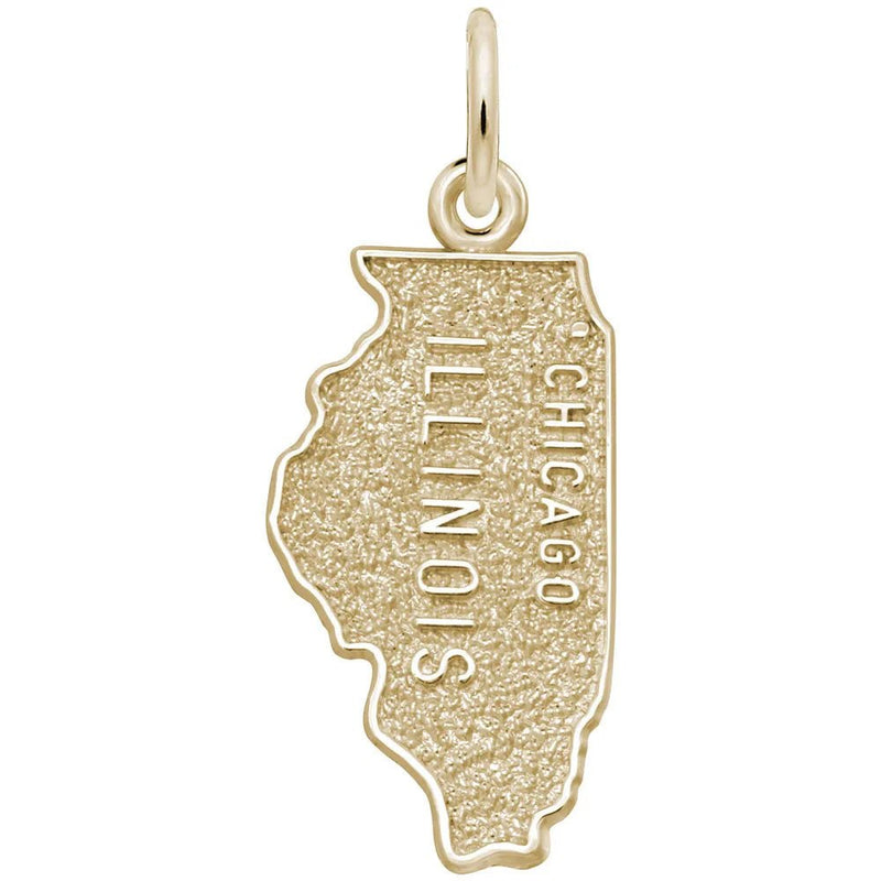 Rembrandt Charms - Chicago Illinois Map Charm - 4160 Rembrandt Charms Charm Birmingham Jewelry 