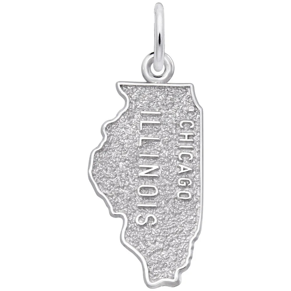 Rembrandt Charms - Chicago Illinois Map Charm - 4160 Rembrandt Charms Charm Birmingham Jewelry