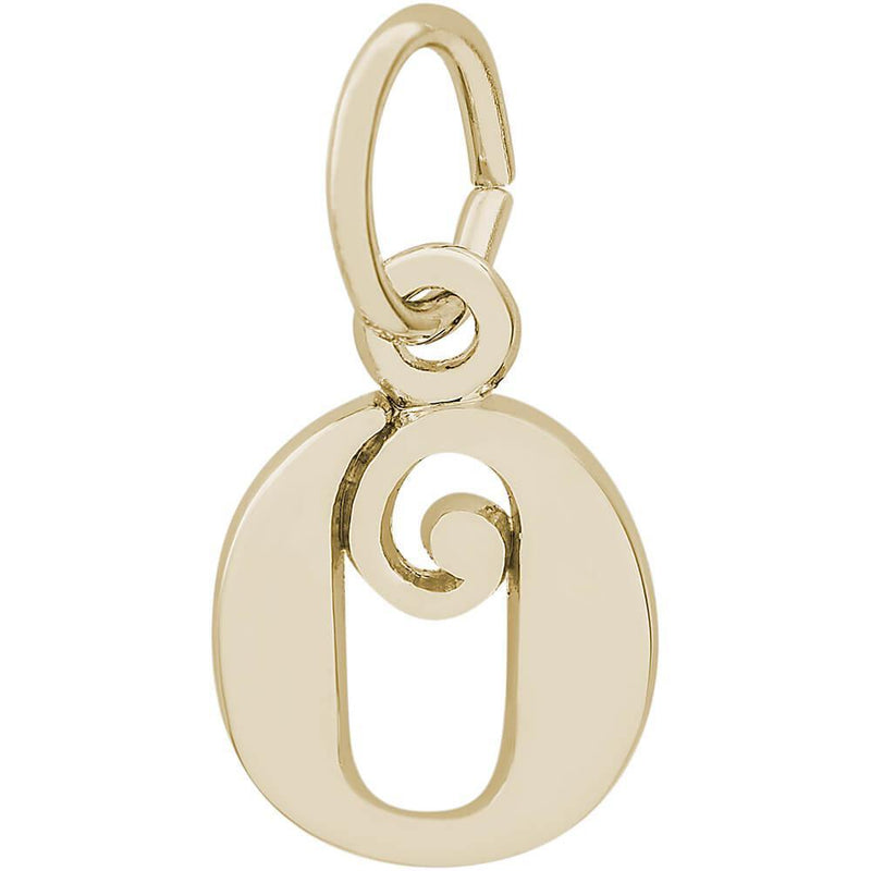 Rembrandt Charms- Curly Initial Accent Charm - 4765 "14K GOLD" Rembrandt Charms Charm Birmingham Jewelry 