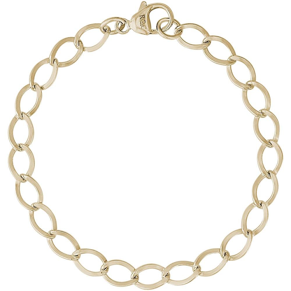 Rembrandt Charms - Dapped Curb Link Classic Charm Bracelet - 20-0112 Rembrandt Charms Bracelet Birmingham Jewelry