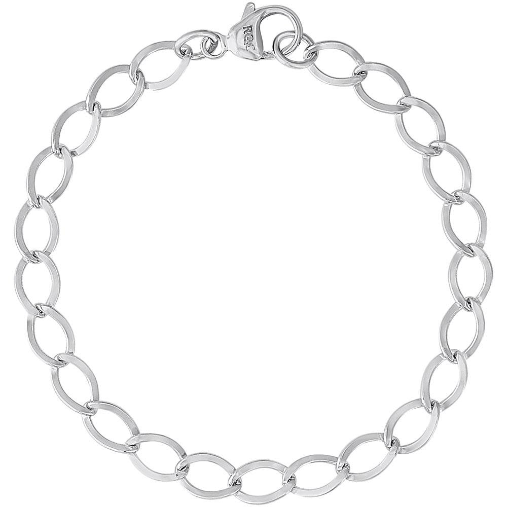 Rembrandt Charms - Dapped Curb Link Classic Charm Bracelet - 20-0112 Rembrandt Charms Bracelet Birmingham Jewelry