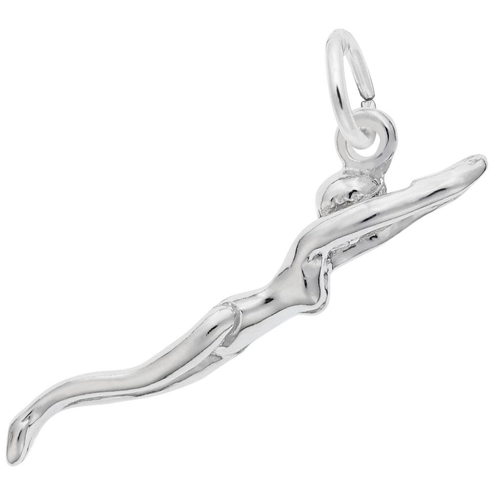 Rembrandt Charms - Diving Female Swimmer Charm - 0786 Rembrandt Charms Charm Birmingham Jewelry