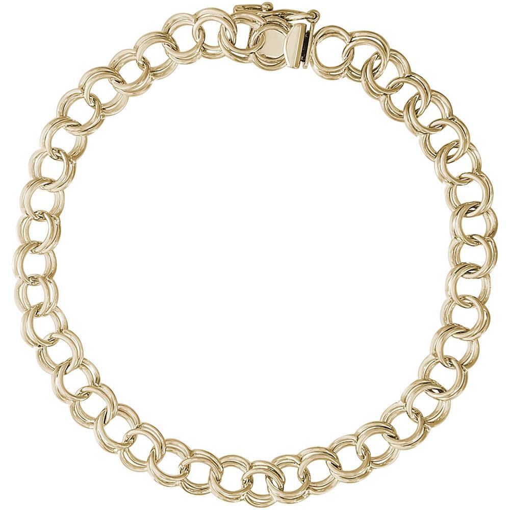 Rembrandt Charms - Double Link Curb Classic Charm Bracelet - 20-0022 Rembrandt Charms Bracelet Birmingham Jewelry