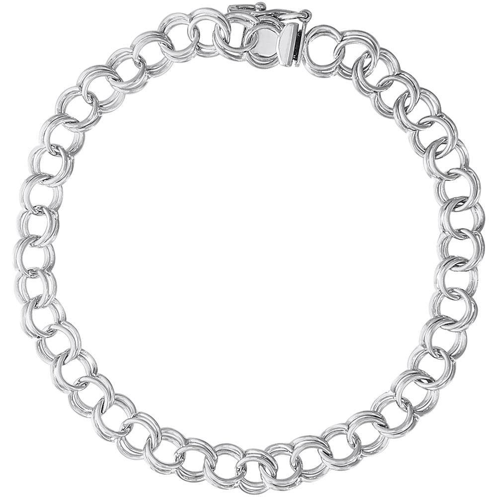 Rembrandt Charms - Double Link Curb Classic Charm Bracelet - 20-0022 Rembrandt Charms Bracelet Birmingham Jewelry
