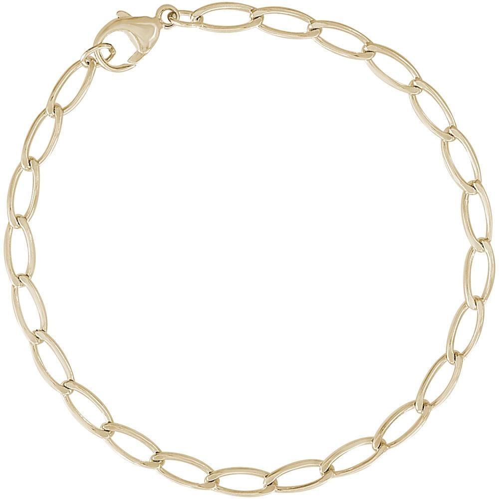 Rembrandt Charms - Elongated Oval Link Classic Charm Bracelet - 20-0107 Rembrandt Charms Bracelet Birmingham Jewelry